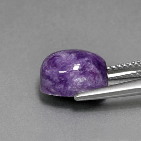 4.43캐럿 천연 바이올렛 차로아이트, 타원형 컷, 10.3×8.3 mm, 불투명체