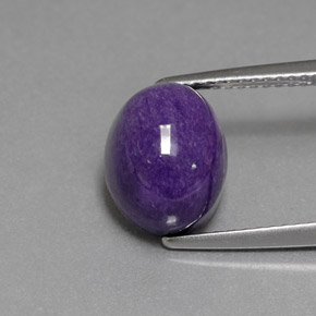 4.31캐럿 천연 바이올렛 차로아이트, 타원형 컷, 10.3×8.4 mm, 불투명체