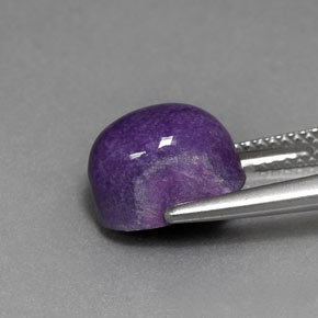 4.31캐럿 천연 바이올렛 차로아이트, 타원형 컷, 10.3×8.4 mm, 불투명체