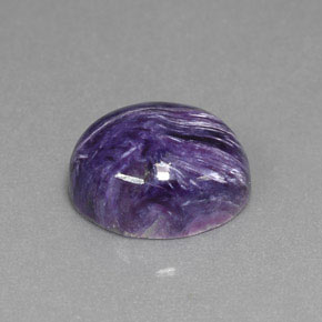 5.56캐럿 천연 바이올렛 차로아이트, 타원형 컷, 12.3×10.2 mm, 불투명체