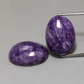 캐럿 천연 바이올렛 차로아이트 보석, 타원형 컷, 20.2×15.2 mm, 불투명체
