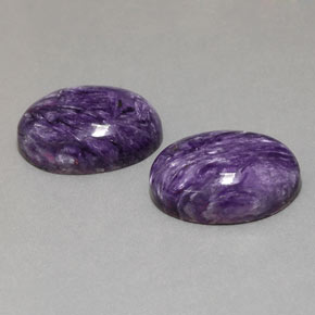 캐럿 천연 바이올렛 차로아이트 보석, 타원형 컷, 20.2×15.2 mm, 불투명체