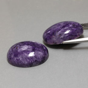 캐럿 천연 바이올렛 차로아이트 보석, 타원형 컷, 20.2×15.2 mm, 불투명체