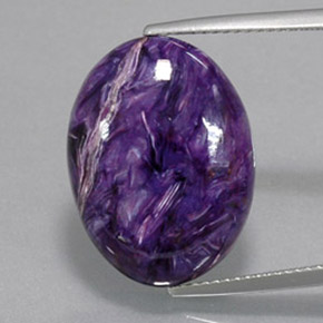13.56캐럿 천연 바이올렛 차로아이트, 타원형 컷, 20×15 mm, 불투명체