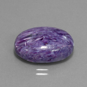 14.05캐럿 천연 바이올렛 차로아이트, 타원형 컷, 20×14.1 mm, 불투명체