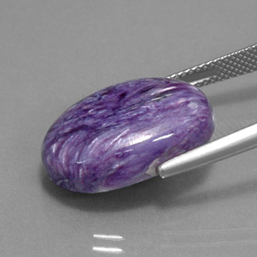 14.05캐럿 천연 바이올렛 차로아이트, 타원형 컷, 20×14.1 mm, 불투명체