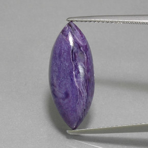 6.82캐럿 천연 바이올렛 차로아이트, 마퀴즈, 20.6×8.9 mm, 불투명체