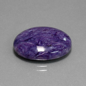 11.49캐럿 천연 바이올렛 차로아이트, 타원형 컷, 20×15 mm, 불투명체