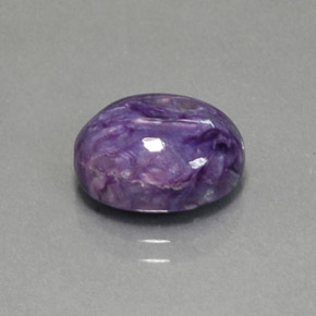 4.70캐럿 천연 바이올렛 차로아이트, 타원형 컷, 12.3×9.4 mm, 불투명체