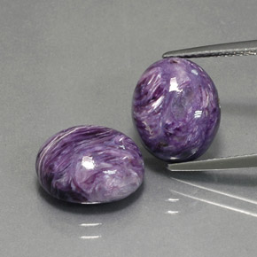캐럿 천연 바이올렛 차로아이트 보석, 타원형 컷, 12.1×9.9 mm, 불투명체