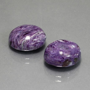 캐럿 천연 바이올렛 차로아이트 보석, 타원형 컷, 12.1×9.9 mm, 불투명체