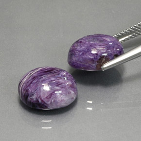 캐럿 천연 바이올렛 차로아이트 보석, 타원형 컷, 12.1×9.9 mm, 불투명체