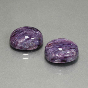 캐럿 천연 바이올렛 차로아이트 보석, 타원형 컷, 12.3×10.3 mm, 불투명체