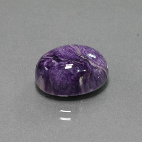 7.53캐럿 천연 바이올렛 차로아이트, 타원형 컷, 14.2×10.2 mm, 불투명체