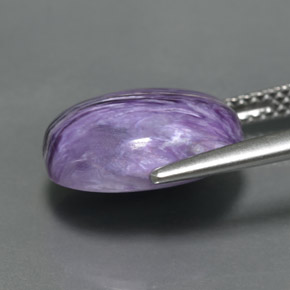 5.26캐럿 천연 바이올렛 차로아이트, 타원형 컷, 13×9.9 mm, 불투명체