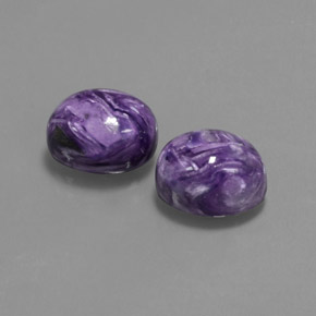 캐럿 천연 바이올렛 차로아이트 보석, 타원형 컷, 10×8 mm, 불투명체