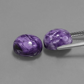 캐럿 천연 바이올렛 차로아이트 보석, 타원형 컷, 10×8 mm, 불투명체
