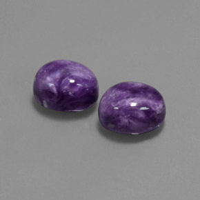 캐럿 천연 바이올렛 차로아이트 보석, 타원형 컷, 10.1×8.3 mm, 불투명체