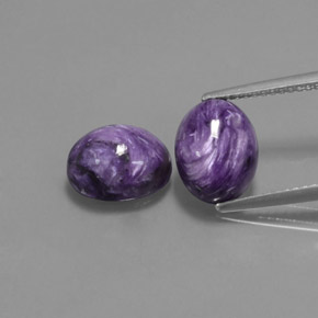 캐럿 천연 바이올렛 차로아이트 보석, 타원형 컷, 10.1×8 mm, 불투명체