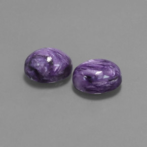 캐럿 천연 바이올렛 차로아이트 보석, 타원형 컷, 10.1×8 mm, 불투명체