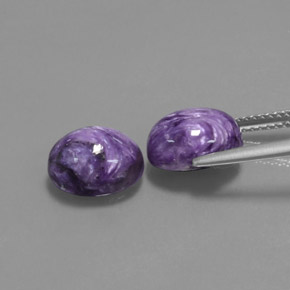 캐럿 천연 바이올렛 차로아이트 보석, 타원형 컷, 10.1×8 mm, 불투명체