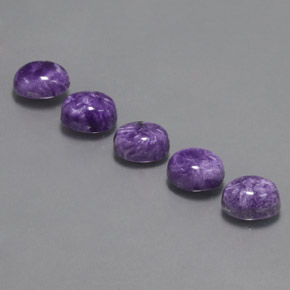 캐럿 천연 바이올렛 차로아이트 보석, 타원형 컷, 8×6 mm, 불투명체