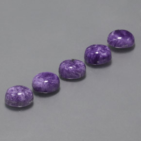 캐럿 천연 바이올렛 차로아이트 보석, 타원형 컷, 8×6 mm, 불투명체