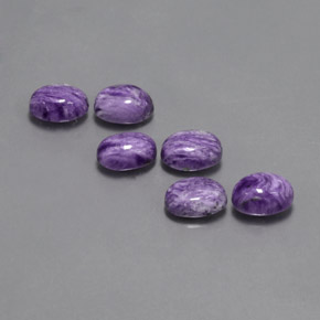 캐럿 천연 바이올렛 차로아이트 보석, 타원형 컷, 7.8×5.6 mm, 불투명체