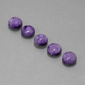 캐럿 천연 바이올렛 차로아이트 보석, 라운드 컷, 6.11 mm, 불투명체