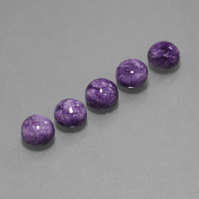 캐럿 천연 바이올렛 차로아이트 보석, 라운드 컷, 6.15 mm, 불투명체