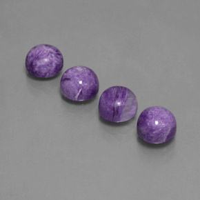 캐럿 천연 바이올렛 차로아이트 보석, 라운드 컷, 6.28 mm, 불투명체