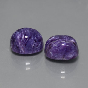 캐럿 천연 바이올렛 차로아이트 보석, 타원형 컷, 9×7.2 mm, 불투명체
