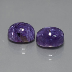 캐럿 천연 바이올렛 차로아이트 보석, 타원형 컷, 9.2×6.9 mm, 불투명체
