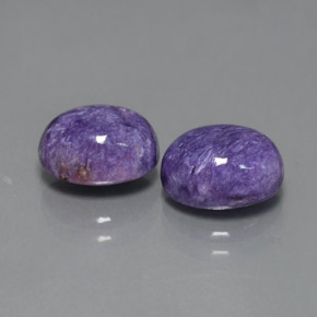 캐럿 천연 바이올렛 차로아이트 보석, 타원형 컷, 9.1×7.1 mm, 불투명체