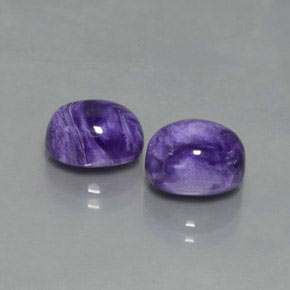 캐럿 천연 바이올렛 차로아이트 보석, 타원형 컷, 9.1×7 mm, 불투명체