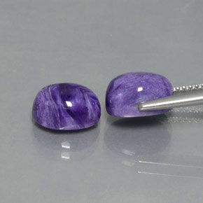캐럿 천연 바이올렛 차로아이트 보석, 타원형 컷, 9.1×7 mm, 불투명체