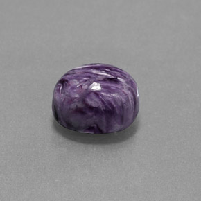 2.82캐럿 천연 바이올렛 차로아이트, 타원형 컷, 9.1×6.9 mm, 불투명체