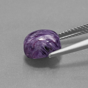 2.82캐럿 천연 바이올렛 차로아이트, 타원형 컷, 9.1×6.9 mm, 불투명체