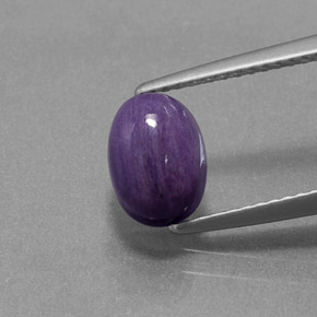 1.84캐럿 천연 바이올렛 차로아이트, 타원형 컷, 8.4×6.2 mm, 불투명체