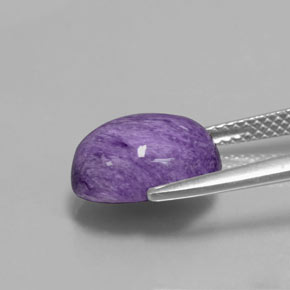 4.08캐럿 천연 바이올렛 차로아이트, 타원형 컷, 11.7×9.6 mm, 불투명체