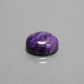 3.35캐럿 천연 바이올렛 차로아이트, 타원형 컷, 11.2×9.1 mm, 불투명체