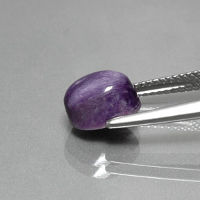 2.51캐럿 천연 바이올렛 차로아이트, 타원형 컷, 8.8×6.7 mm, 불투명체
