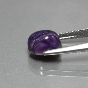 2.56캐럿 천연 바이올렛 차로아이트, 타원형 컷, 9.2×7.2 mm, 불투명체