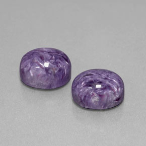캐럿 천연 바이올렛 차로아이트 보석, 타원형 컷, 10.1×8 mm, 불투명체