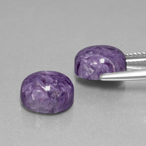 캐럿 천연 바이올렛 차로아이트 보석, 타원형 컷, 10.1×8 mm, 불투명체