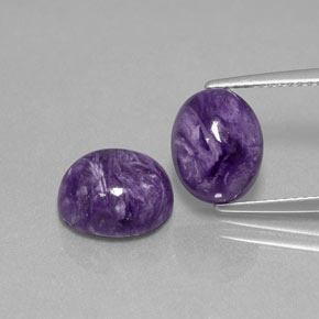 캐럿 천연 바이올렛 차로아이트 보석, 타원형 컷, 10×8.1 mm, 불투명체