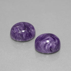 캐럿 천연 바이올렛 차로아이트 보석, 타원형 컷, 10×8.1 mm, 불투명체