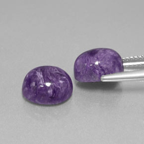캐럿 천연 바이올렛 차로아이트 보석, 타원형 컷, 10×8.1 mm, 불투명체