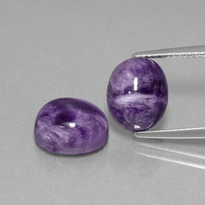 캐럿 천연 바이올렛 차로아이트 보석, 타원형 컷, 10.1×8 mm, 불투명체