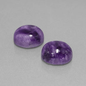 캐럿 천연 바이올렛 차로아이트 보석, 타원형 컷, 10.1×8 mm, 불투명체